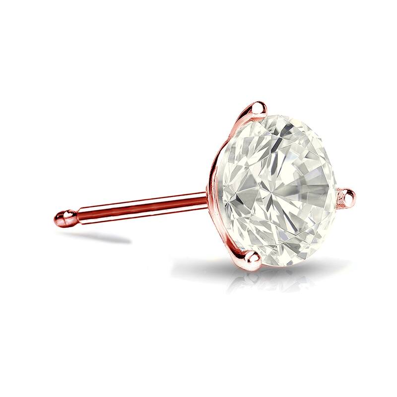 Auriya 14k Gold 3/4ct TDW Round SINGLE STUD (1) Diamond Earring