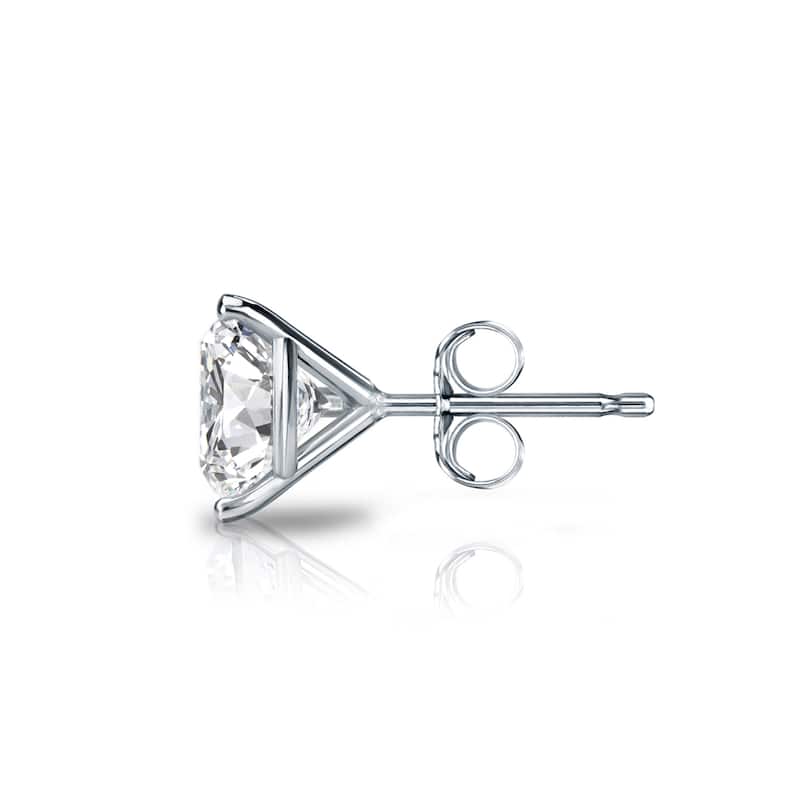Auriya 1ctw Round SINGLE STUD (1) Diamond Earring 14k Gold 3-Prong Martini