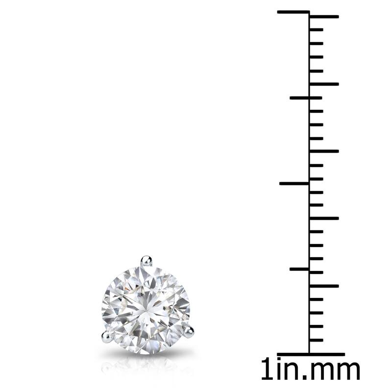 Auriya 1ctw Round SINGLE STUD (1) Diamond Earring 14k Gold 3-Prong Martini