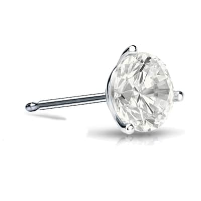 Auriya 14k Gold 1ct TDW Round SINGLE STUD (1) Diamond Earring
