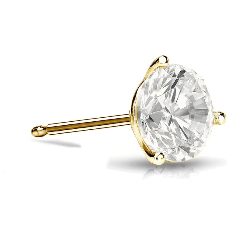 Auriya 14k Gold 1ct TDW Round SINGLE STUD (1) Diamond Earring - Yellow