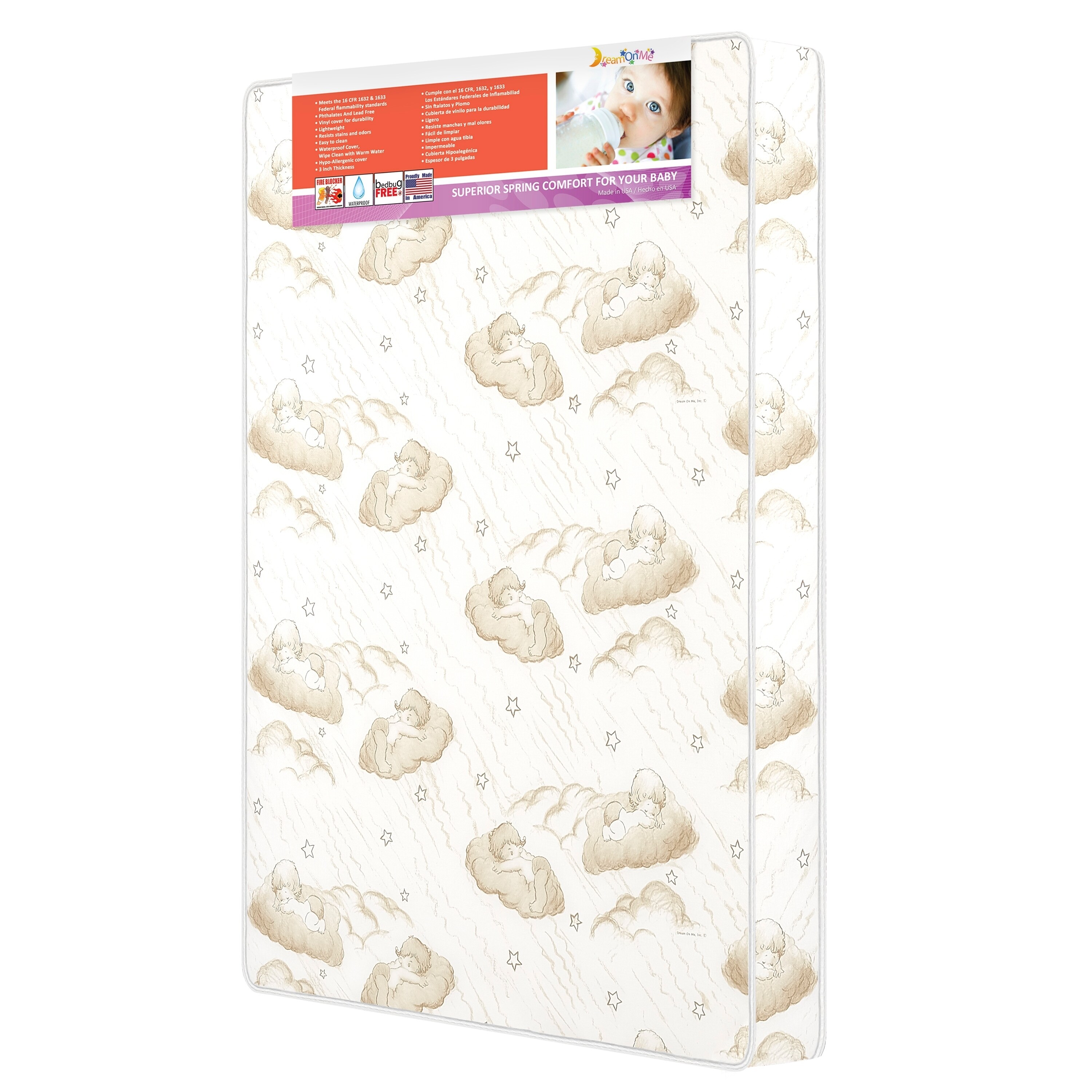 Spring Coil Mini//Portable Crib Mattress Dream On Me 3 in