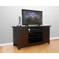 K&amp;B Dark Cherry Finish Wooden TV Stand - Free Shipping ...