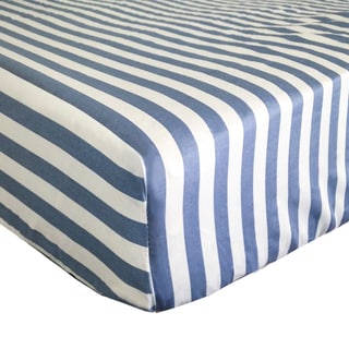 Petit Tresor Luca Stripe Print Fitted Crib Sheet