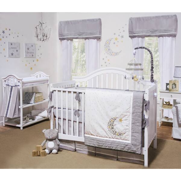 slide 1 of 1, Petit Tresor Nuit 4-piece Crib Bedding Set