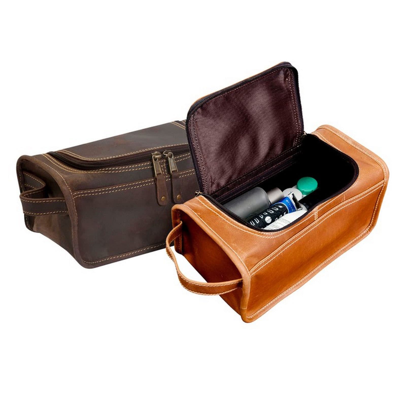Canyon Outback Leather Goods Taylor Falls Leather Toiletry Bag Distressed Brown Inc