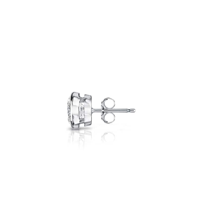 Auriya 14k Gold 1/4ct TDW Bezel-Set Round SINGLE STUD (1) Diamond Earring