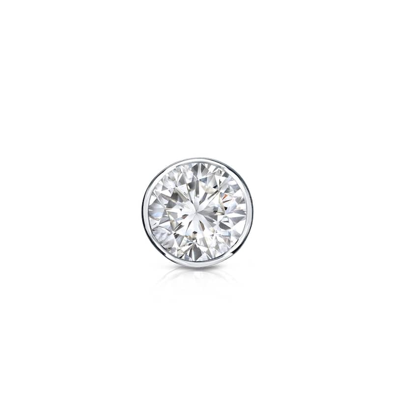 Auriya 14k Gold 1/4ct TDW Bezel-Set Round SINGLE STUD (1) Diamond Earring