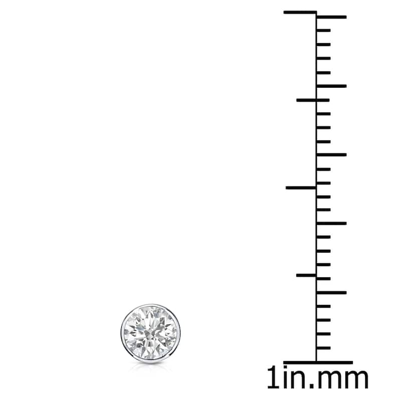Auriya 14k Gold 1/4ct TDW Bezel-Set Round SINGLE STUD (1) Diamond Earring