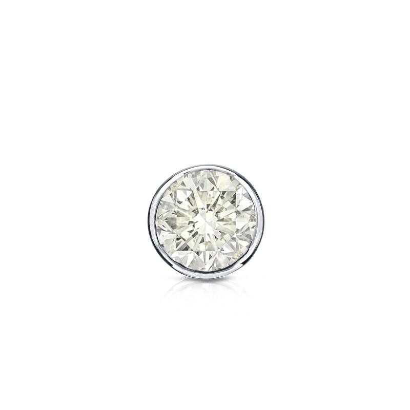 Auriya 1/4ctw Round SINGLE STUD (1) Diamond Earring 14k Gold Bezel-set