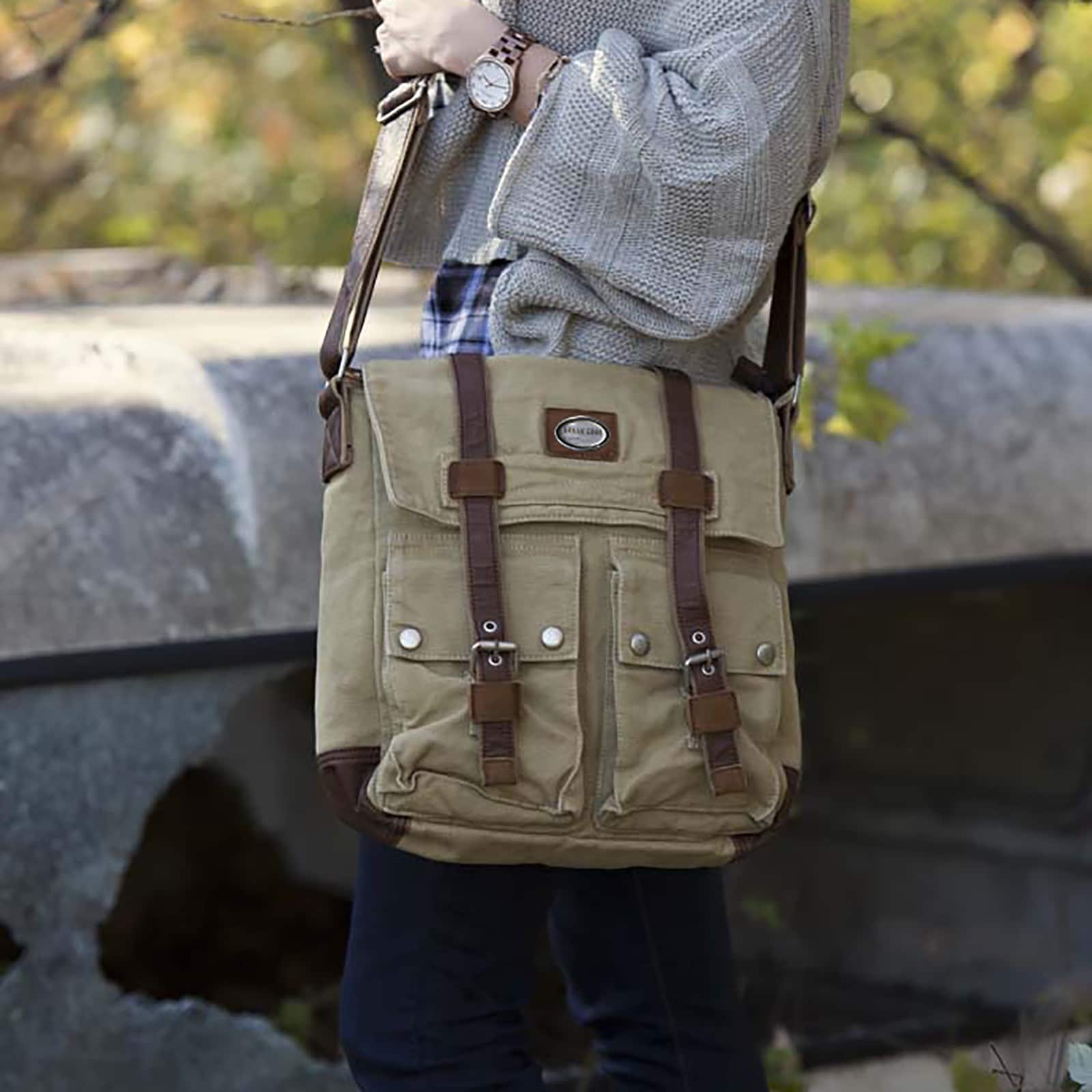 corbin small canvas messenger bag