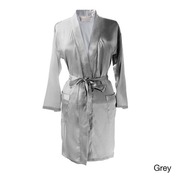 Classy Bride Women's Satin Robe - Platinum Silver (S/M (2-10)) at Amazon  Women's Clothing store