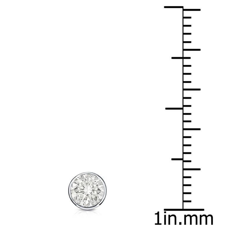 Auriya 14k Gold 1/3ct TDW Bezel-Set Round SINGLE STUD (1) Diamond Earring