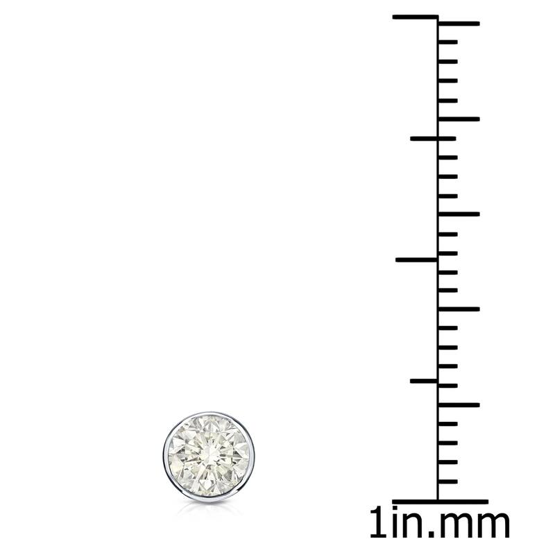 Auriya 1/3ctw Round SINGLE STUD (1) Diamond Earring 14k Gold Bezel-set