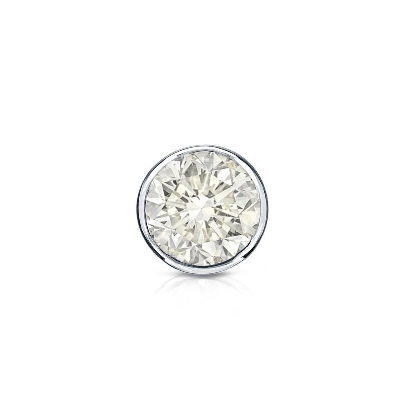Auriya 1/3ctw Round SINGLE STUD (1) Diamond Earring 14k Gold Bezel-set