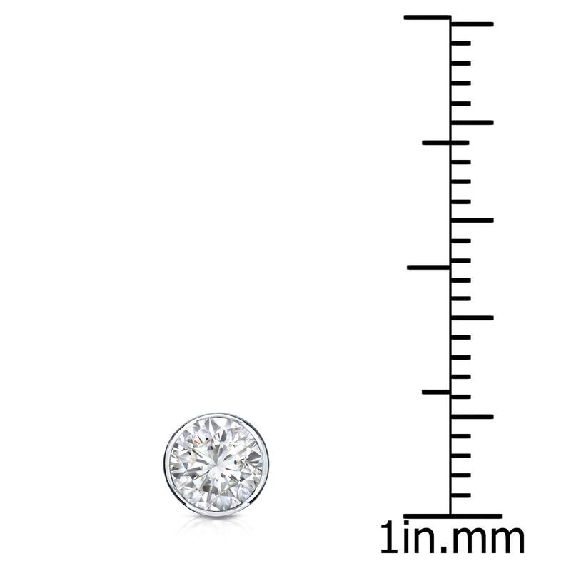 Auriya 14k Gold 1/2ct TDW Bezel-Set Round SINGLE STUD (1) Diamond Earring