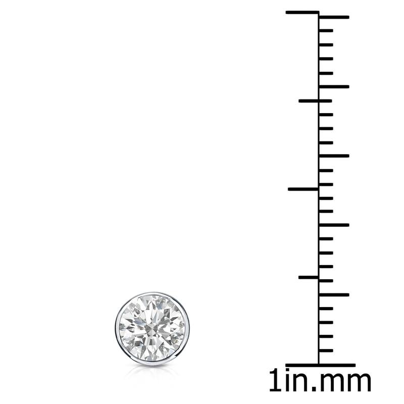 Auriya 14k Gold 1/2ct TDW Bezel-Set Round SINGLE STUD (1) Diamond Earring