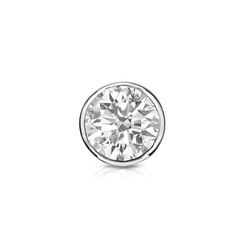 Auriya 14k Gold 1/2ct TDW Bezel-Set Round SINGLE STUD (1) Diamond Earring