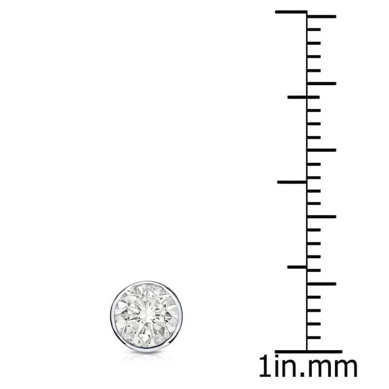 Auriya 14k Gold 1/2ct TDW Bezel-Set Round SINGLE STUD (1) Diamond Earring