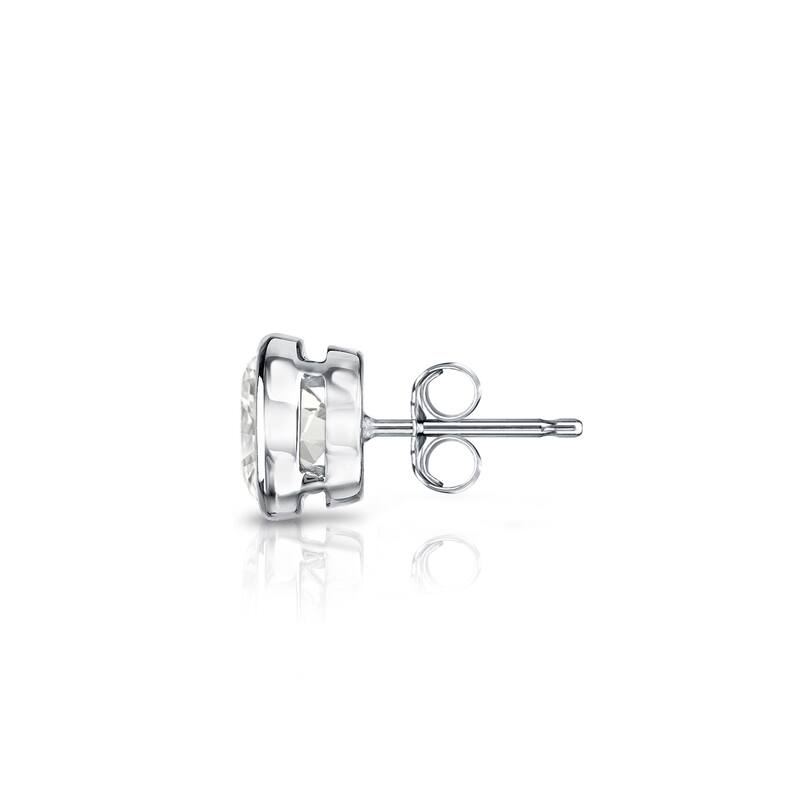 Auriya 14k Gold 1/2ct TDW Bezel-Set Round SINGLE STUD (1) Diamond Earring