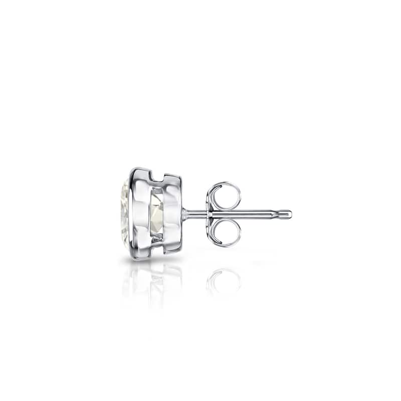 Auriya 14k Gold 1/2ct TDW Bezel-Set Round SINGLE STUD (1) Diamond Earring
