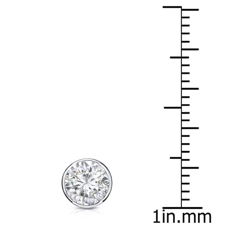 Auriya 14k Gold 3/4ct TDW Bezel-Set Round SINGLE STUD (1) Diamond Earring