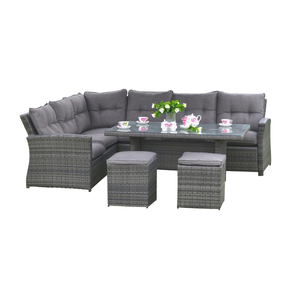 Lima Outdoor Wicker Rattan 6-piece Dining Set