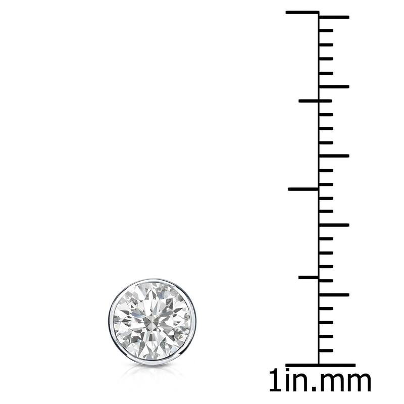 Auriya 14k Gold 3/4ct TDW Bezel-Set Round SINGLE STUD (1) Diamond Earring