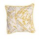Floral Pattern Yellow/Gray Cotton 18-inch Throw Pillow - Free Shipping ...