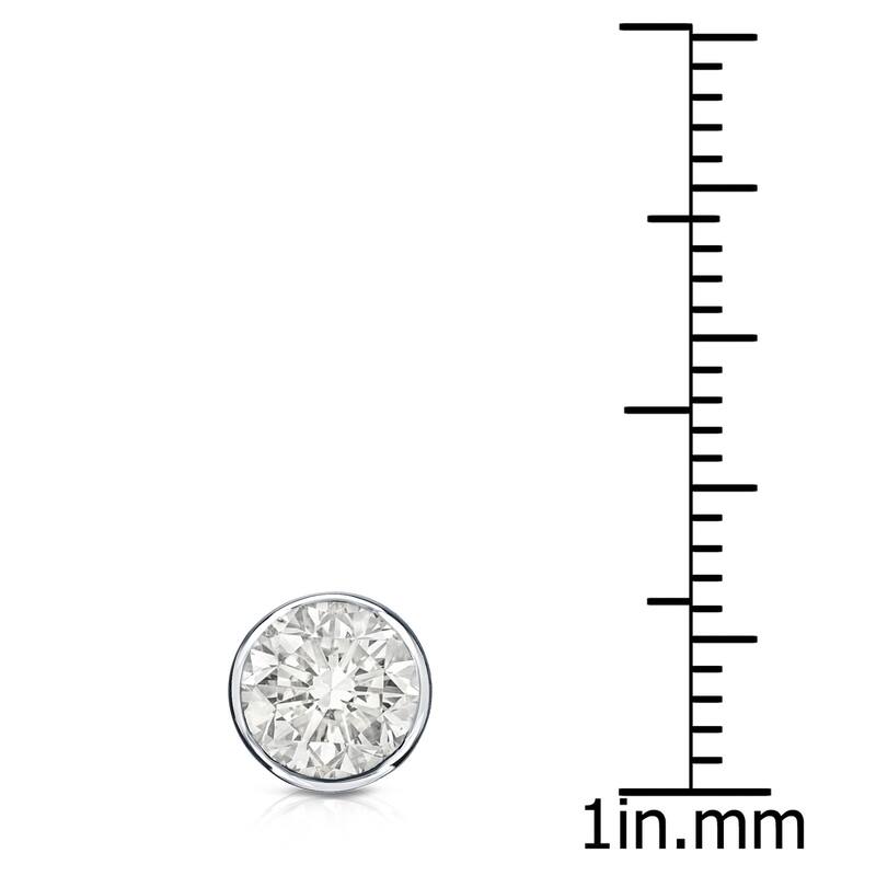 Auriya 14k Gold 1ct TDW Bezel-Set Round SINGLE STUD (1) Diamond Earring