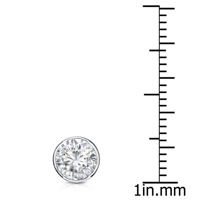 Auriya 1ctw Round SINGLE STUD (1) Diamond Earring 14k Gold Bezel-set
