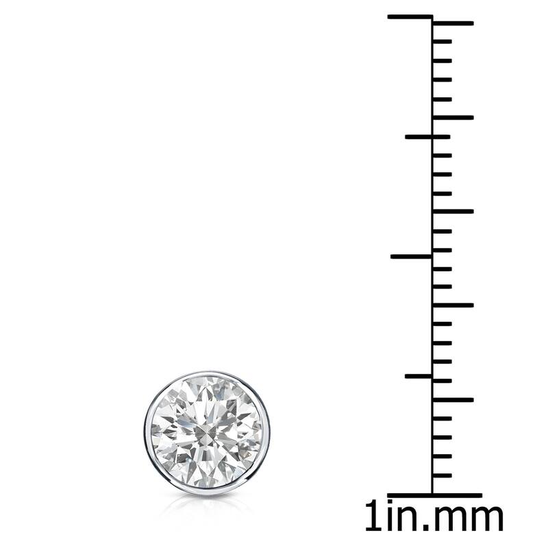 Auriya 14k Gold 1ct TDW Bezel-Set Round SINGLE STUD (1) Diamond Earring