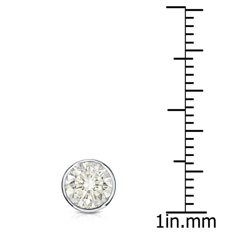 Auriya 14k Gold 1ct TDW Bezel-Set Round SINGLE STUD (1) Diamond Earring