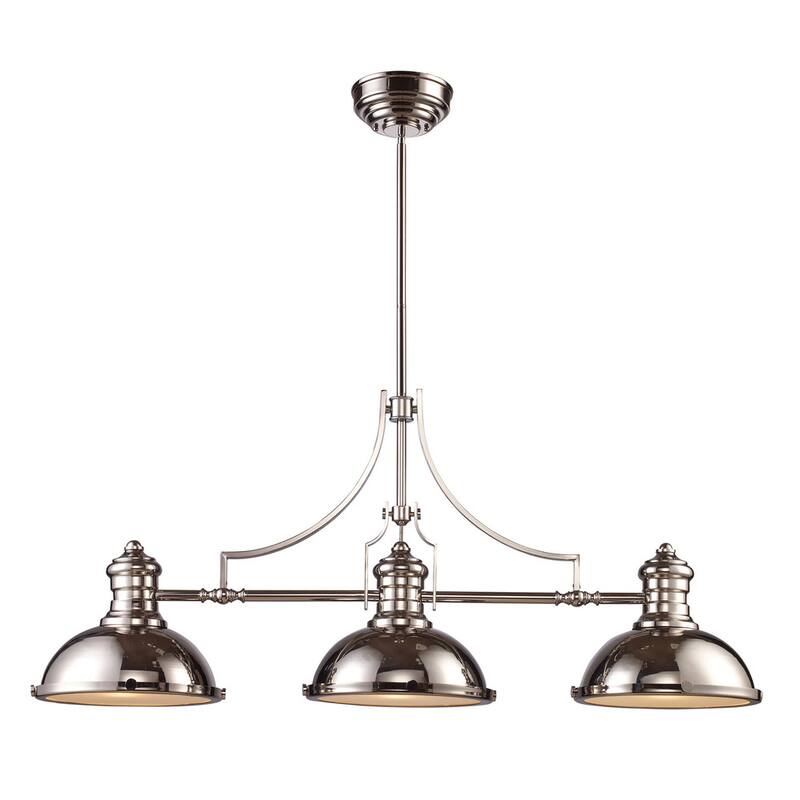 Elk Home Chadwick Polished Nickel With Metal Shade 3 Light Chandelier - Polished Nickel