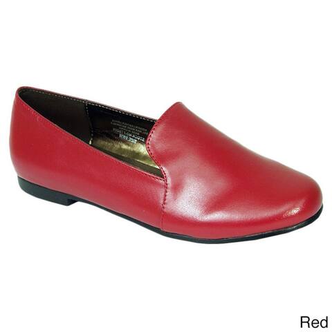 wide red flats