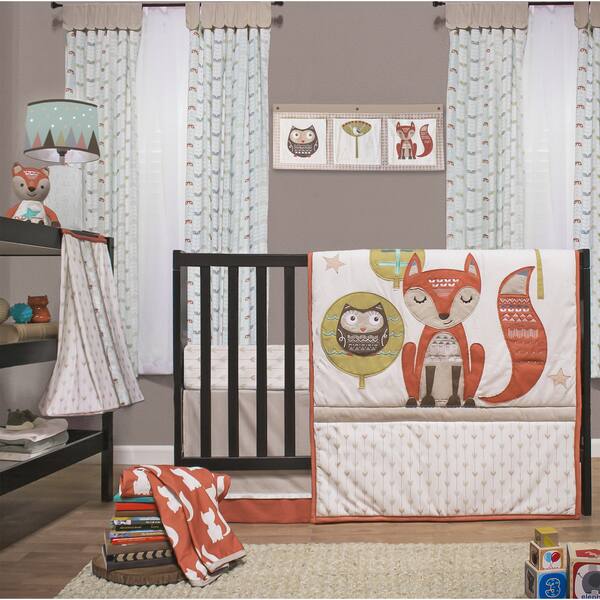 slide 1 of 1, Little Haven Clever Fox 4-piece Crib Bedding Set