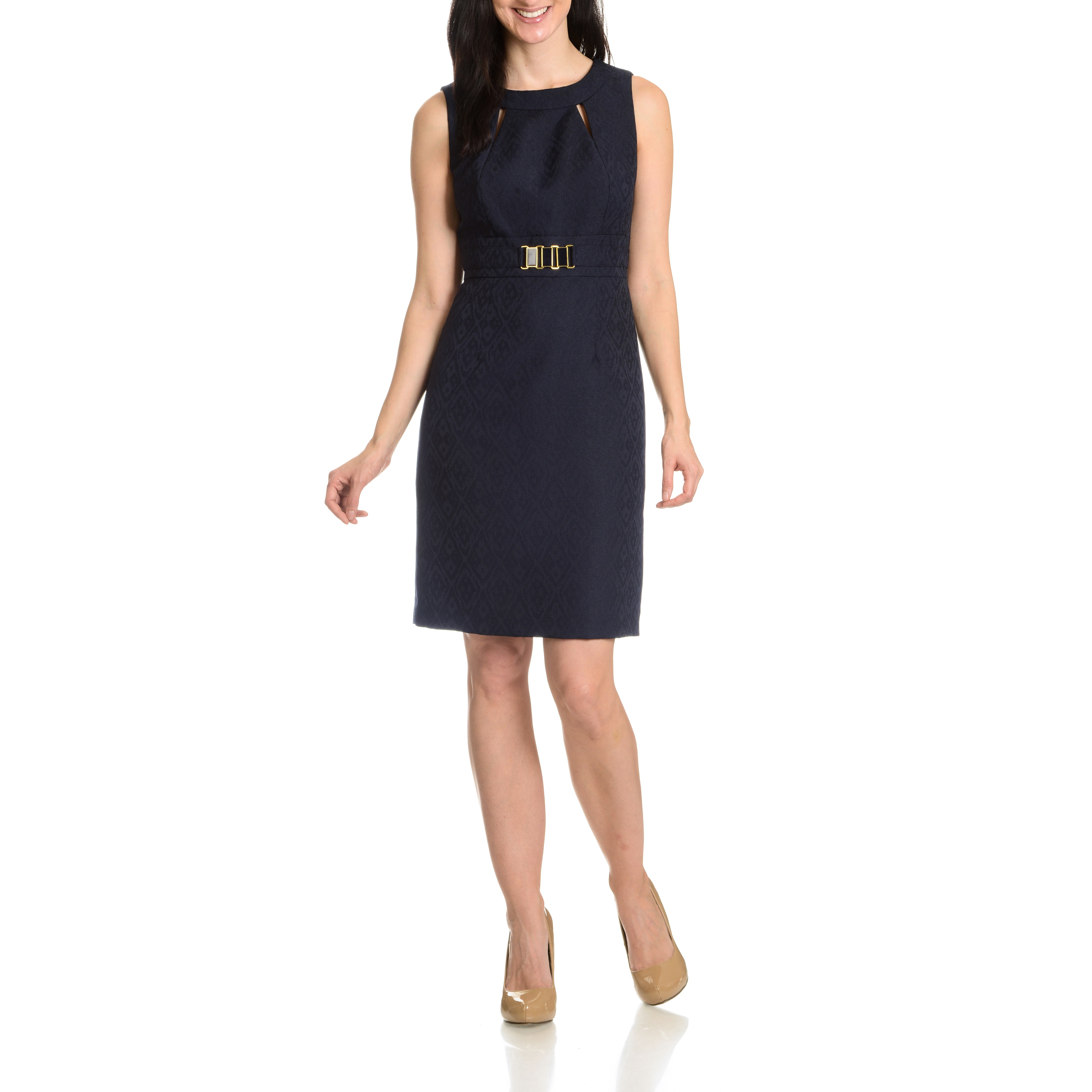 Tahari Arthur S. Levine Women's Tonal Pattern Cut-Out Detail Dress (As Is  Item) - Bed Bath & Beyond - 18725063