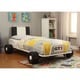 preview thumbnail 6 of 9, Feln Modern Metal 2-Piece Upholstered Racing Bed with Nightstand Set by Furniture of America