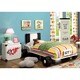 preview thumbnail 4 of 9, Feln Modern Metal 2-Piece Upholstered Racing Bed with Nightstand Set by Furniture of America