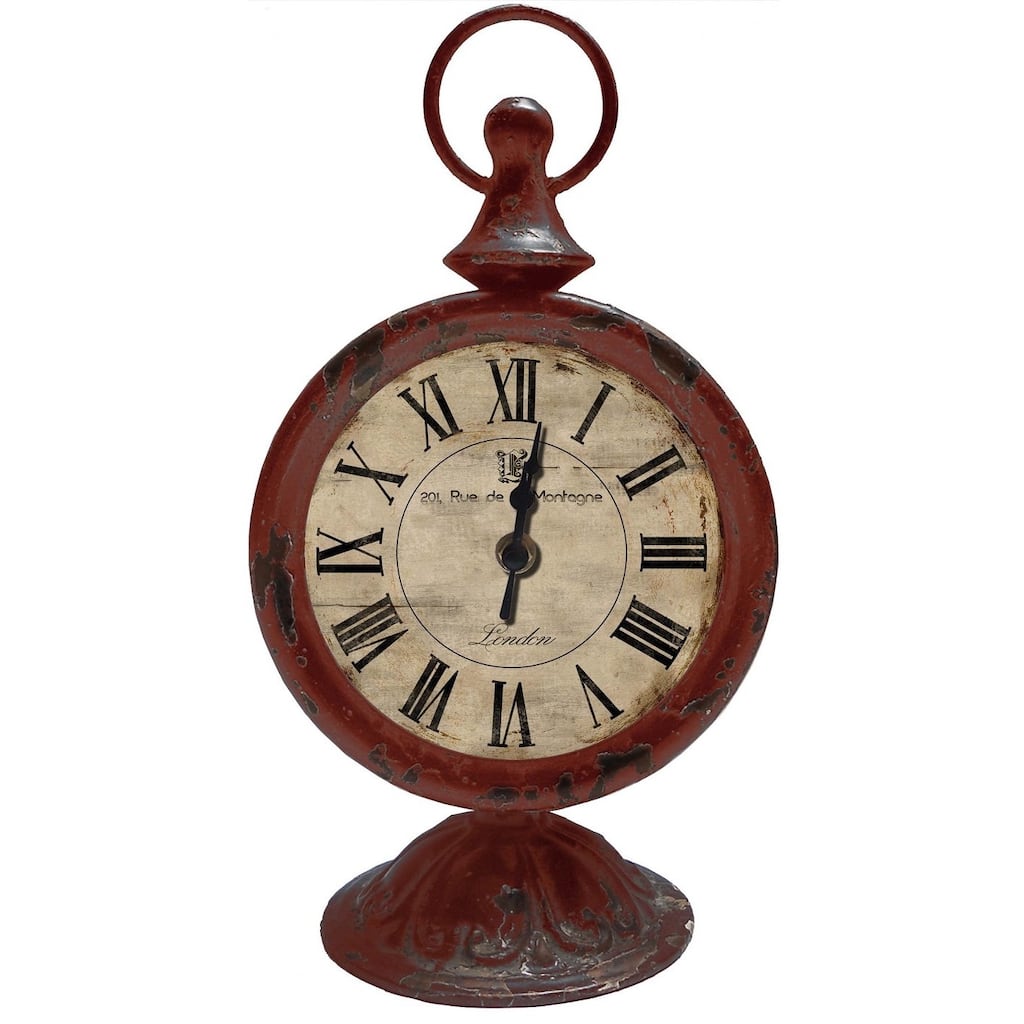 French Country Decor Brown Antique Clock