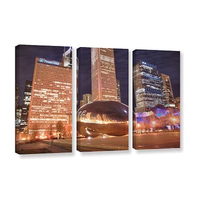 ArtWall Dan Wilson's The Bean I 3-piece Gallery Wrapped Canvas Set - Multi