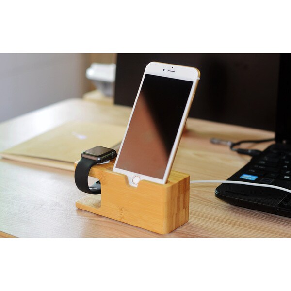 iPM Wooden Cradle Dock for Apple Watch and iPhone