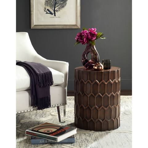 Safavieh Corey Antique Copper Side Tables - 15" x 15" x 19.5"