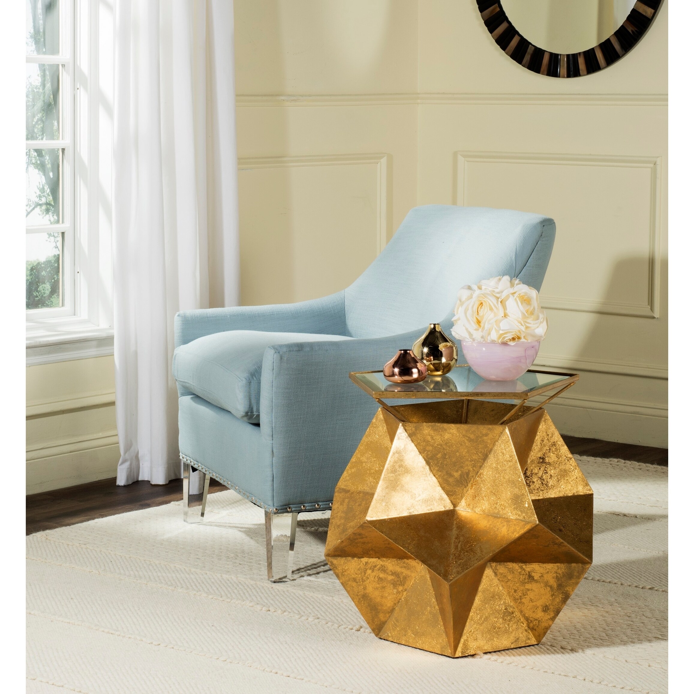 Shop Safavieh Iona Modern Gold Geo Side Table 23 X 23 X 20 3 Overstock 11408296