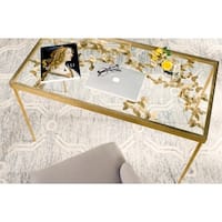 Shop Safavieh Rosalia Antique Gold Leaf Coffee Table - 48 ...