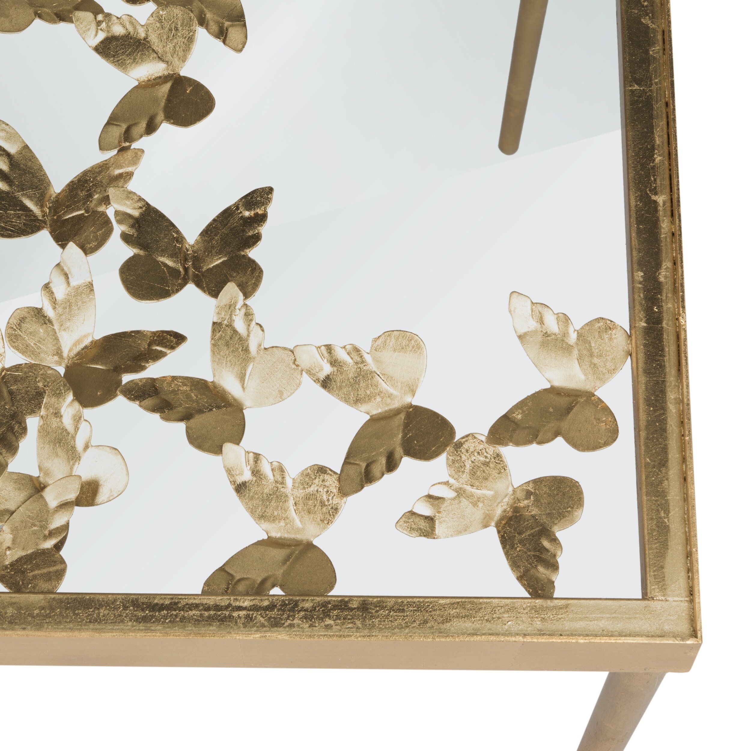 safavieh rosalia butterfly antique gold leaf desk