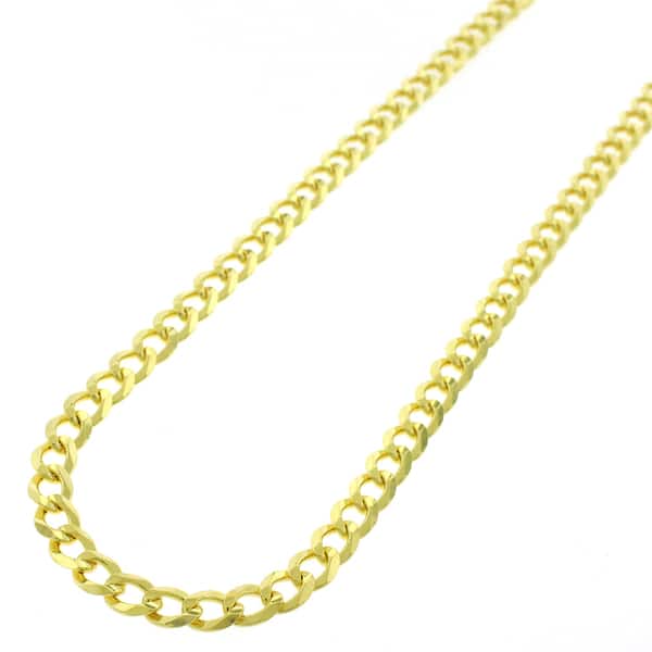 14K Yellow Gold 3.5MM Curb/Cuban Chain Necklace Unisex 16-30” ITALY 14KT