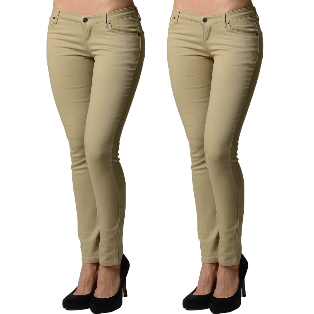 Khaki skinny uniform pants for juniors Clearance