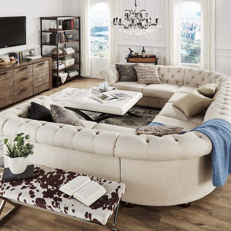 Knightsbridge Chesterfield U-shaped Sectional by iNSPIRE Q Artisan