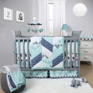 The Peanut Shell Mosaic 3-piece Boy's Crib Bedding Set